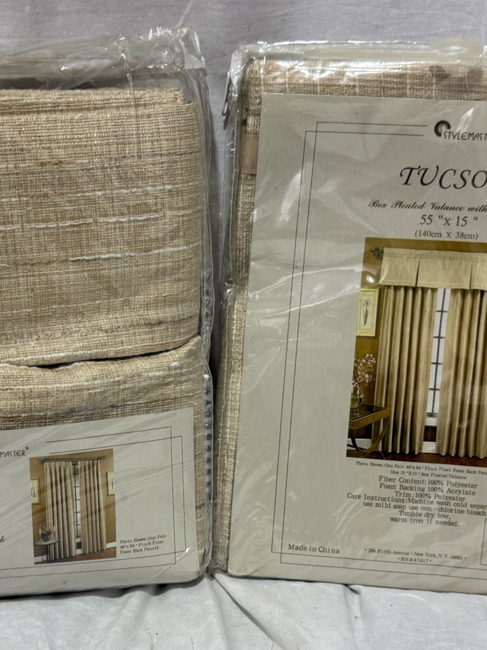 Tucson Beige Box Pleated Valance - Elegant Window Accent